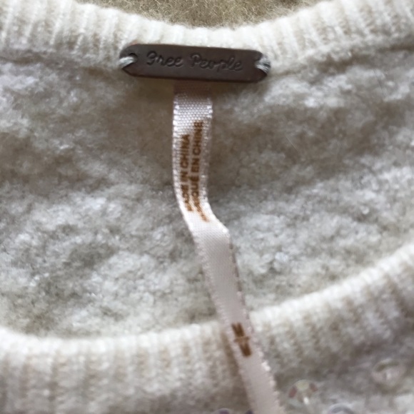 SOLD - Free People | Cream Sequins Sweater - Picture 6 of 6